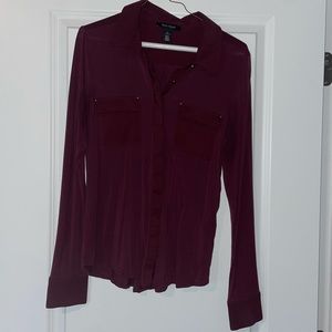 White House Black Market cotton Blouse- Burgundy
